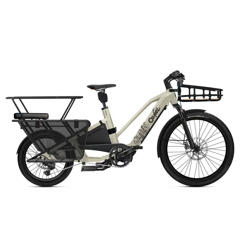 O2Feel equo cargo 5 family pack longtail - beige ebike fietsenwinkel fietsenmaker sint niklaas kortrijk lier lievegem brakel turnhout torhout tournai namur marche en famenne roeselare